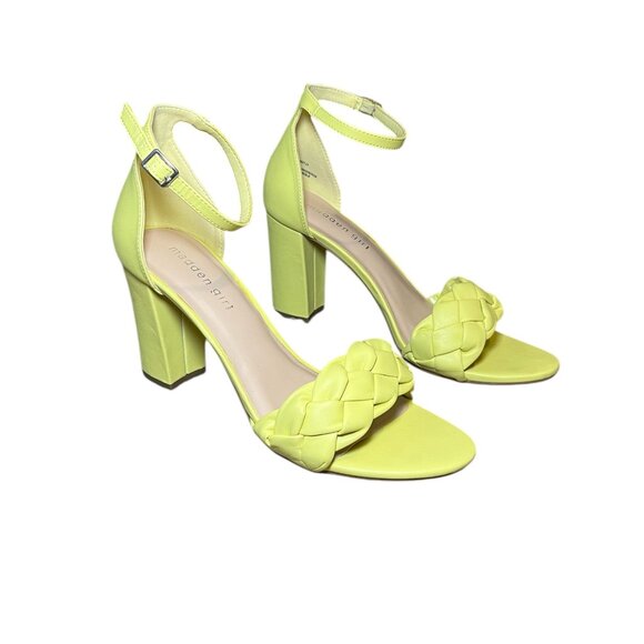 Madden Girl Barbi Lime Green Yellow Heels Size: 8.5 Medium - Picture 1 of 7